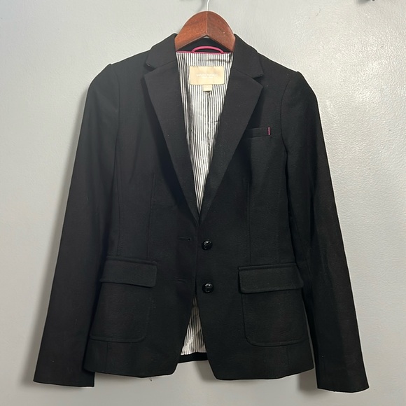 Banana Republic Hac-king Jacket Blazer Black size 0 wool polyester mix- EUC - Picture 2 of 15